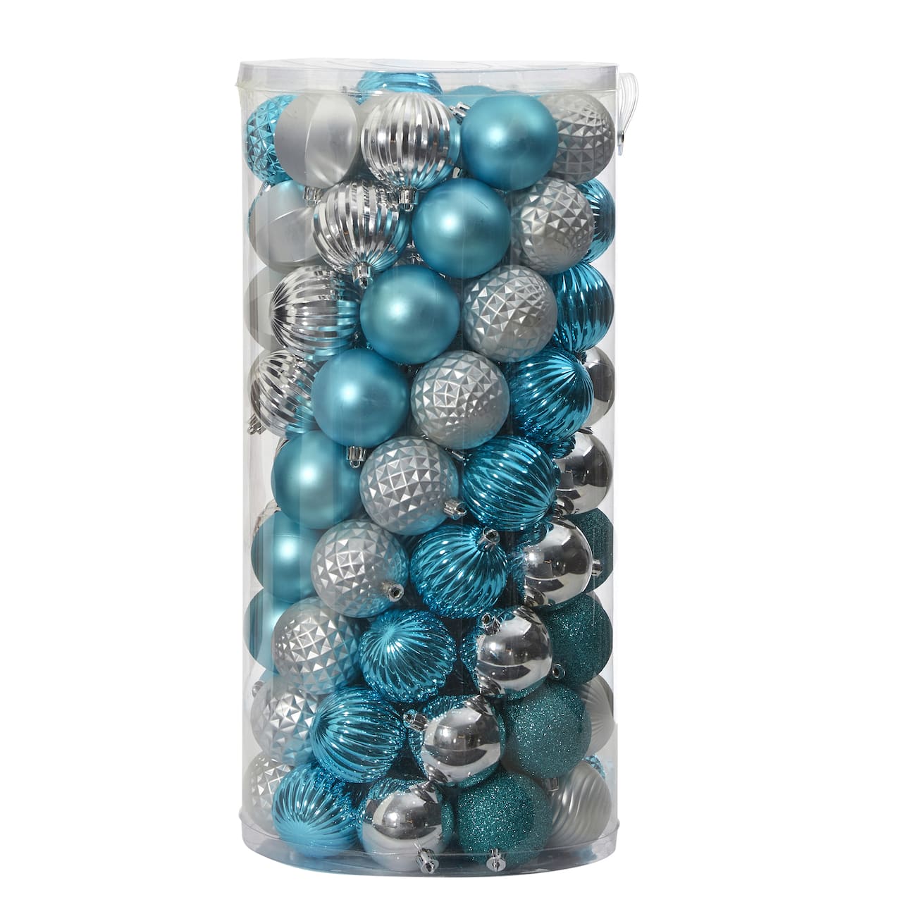 101ct. 2" Blue & Silver Shatterproof Ball Ornaments